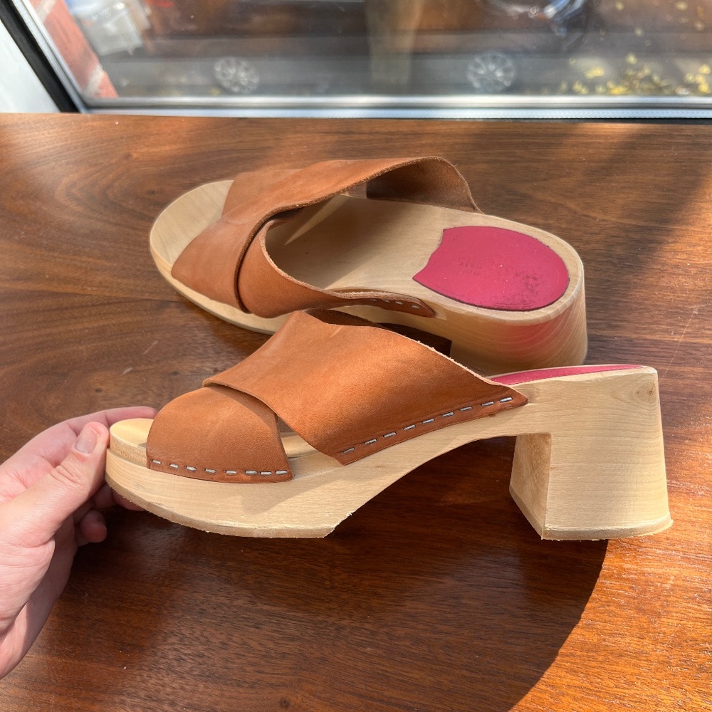 Swedish Hasbeens Anette Platform Slide Sandal